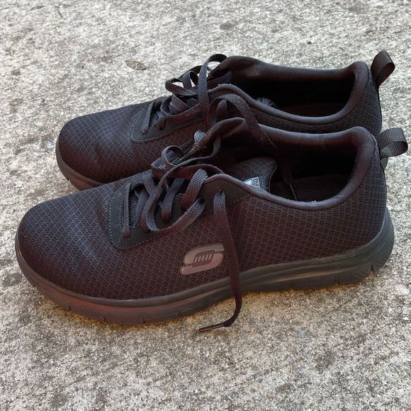 Skechers Men\'s Work Slip Resistant‎ Athletic Lace Up Tennis Shoe Black 9.5 main image 5